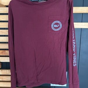 Vineyard Vines Men's Maroon Long Sleeve Shirt